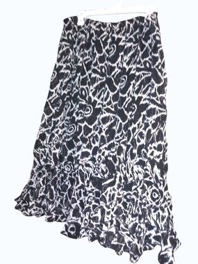 Vintage Wearable Art DMRI XL Abstract Tiered Midi Skirt Boho Lagenlook